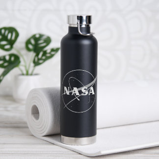 Einfarbiges Logo der NASA schwarz isoliert Trinkflasche
