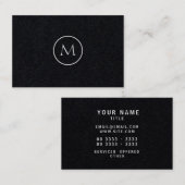 Einfarbiges Minimalistisches mit Monogramm Visitenkarte (Vorne/Hinten)