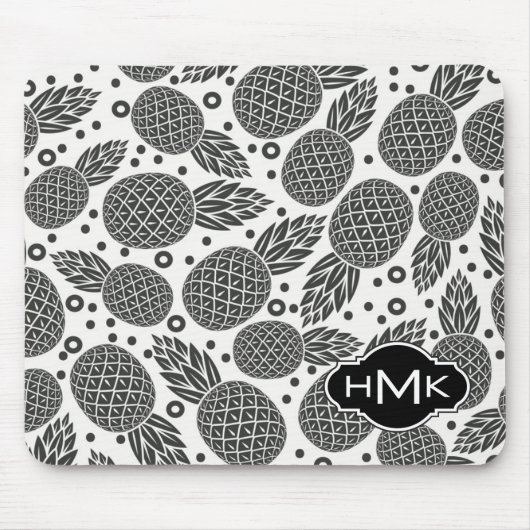 Einfarbiges Monogramm der Ananas-| Mousepad (Vorne)