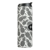 Einfarbiges Monogramm der Ananas-| Thermosbecher (Nach links gedreht)