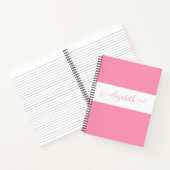 Einfarbiges Monogramm mit elegantem rosafarbenem F Notizblock (Innenseite)