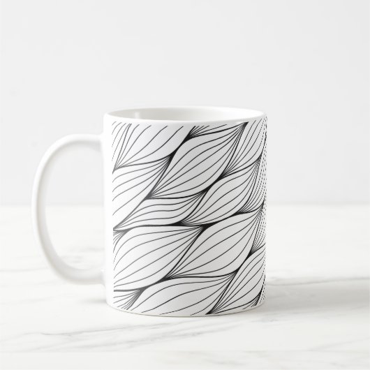 Einfarbiges, nahtloses Muster mit abstrakt geschli Kaffeetasse (Links)