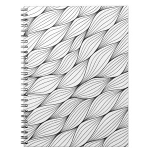 Einfarbiges, nahtloses Muster mit abstrakt geschli Notizblock