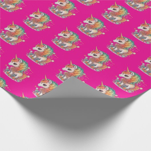 Einfarbiges rosafarbenes Packpapier (Ecke)