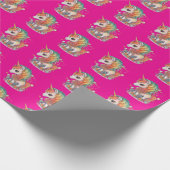 Einfarbiges rosafarbenes Packpapier (Ecke)