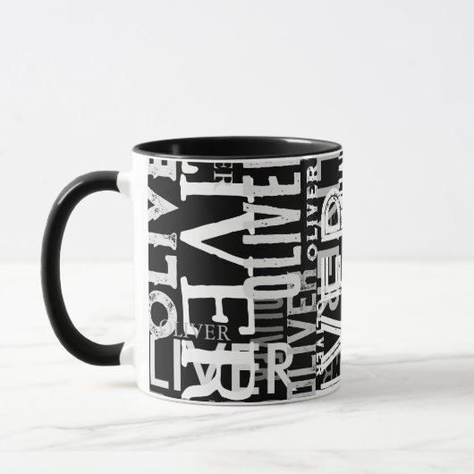Einfarbiges, unvergessliches SchwarzAndWhite Tasse (Links)