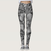 Einfarbiges Vintage-Blumenmuster Leggings (Vorderseite)