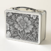 Einfarbiges Vintage-Blumenmuster Metall Brotdose (Rückseite)