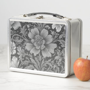 Einfarbiges Vintage-Blumenmuster Metall Brotdose