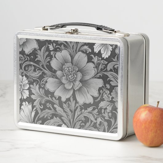 Einfarbiges Vintage-Blumenmuster Metall Brotdose (Beispiel)