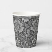 Einfarbiges Vintage-Blumenmuster Pappbecher (Rechts)