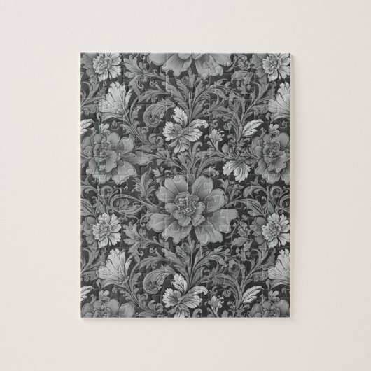 Einfarbiges Vintage-Blumenmuster Puzzle (Vertikal)