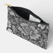 Einfarbiges Vintage-Blumenmuster Zubehörtasche (Offen)