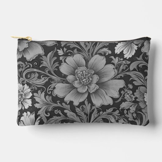 Einfarbiges Vintage-Blumenmuster Zubehörtasche (Vorderseite)