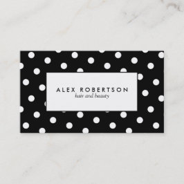 Einfarbiges weißes und schwarzes Tupfenmuster Visitenkarte