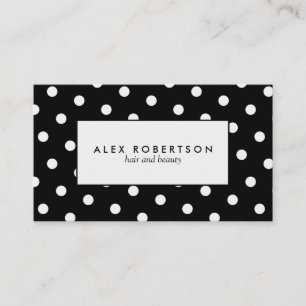 Einfarbiges weißes und schwarzes Tupfenmuster Visitenkarte