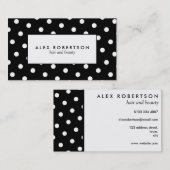 Einfarbiges weißes und schwarzes Tupfenmuster Visitenkarte (Vorne/Hinten)