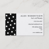 Einfarbiges weißes und schwarzes Tupfenmuster Visitenkarte (Rückseite)