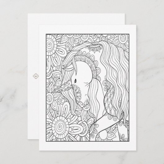 Einfärbung Postkarte | Fun DIY Art Card (Vorne/Hinten)