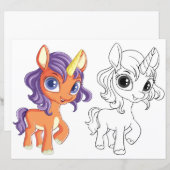 Einfärbungsseite des niedlichen Cartoon (Vorne/Hinten)