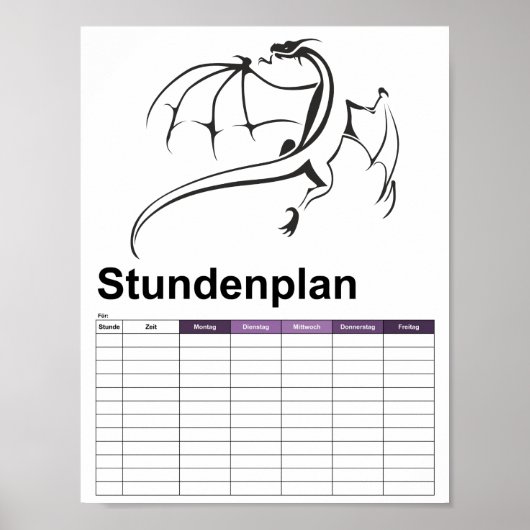Einfliegender Drache Poster (Vorne)