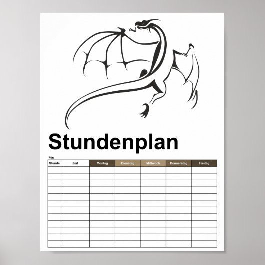 Einfliegender Drache Poster (Vorne)