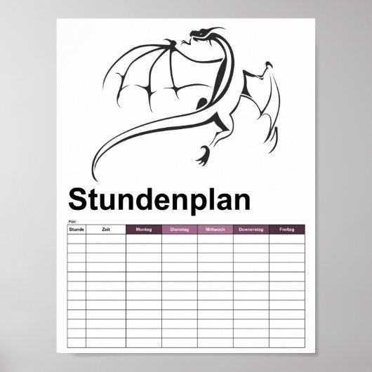 Einfliegender Drache Poster (Vorne)