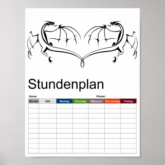 Einfliegendes Drachenzeitplakat Poster (Vorne)