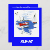 Einfliegerflugzeug Einladung (Vorne/Hinten)