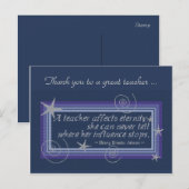 EINFLUSS DES LEHRER POSTKARTE (Vorne/Hinten)