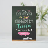 Einfluss eines guten Chemielehrers Dankeskarte (Stehend Vorderseite)
