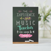 Einfluss eines guten Musiklehrers Dankeskarte (Stehend Vorderseite)