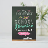 Einfluss eines guten Schulbibliothekars Dankeskarte (Stehend Vorderseite)