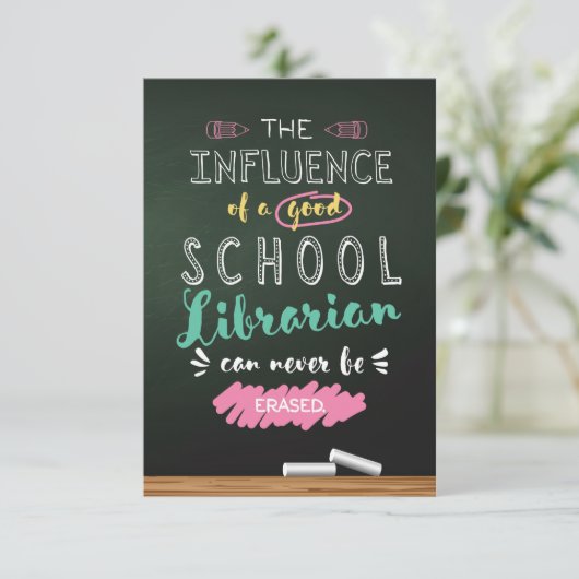 Einfluss eines guten Schulbibliothekars Dankeskarte (Stehend Vorderseite)