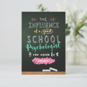 Einfluss eines guten Schulpsychologen Dankeskarte (Stehend Vorderseite)