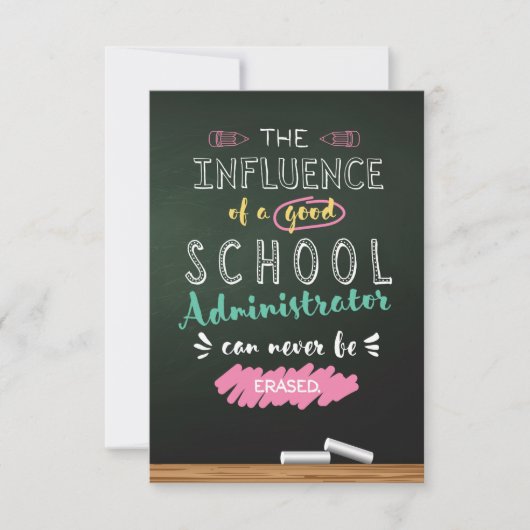 Einfluss eines guten Schulverwalters Dankeskarte (Vorderseite)