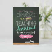 Einfluss eines guten Unterrichtsassistenten Dankeskarte (Stehend Vorderseite)