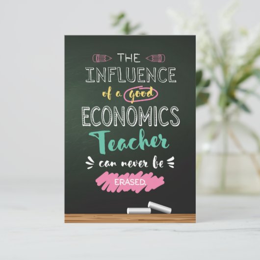 Einfluss eines guten Wirtschaftslehrers Dankeskarte (Stehend Vorderseite)