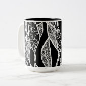 Einfluss (schwarzer Hintergrund) Zweifarbige Tasse (Vorderseite Links)