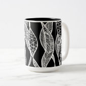 Einfluss (schwarzer Hintergrund) Zweifarbige Tasse (VorderseiteRechts)