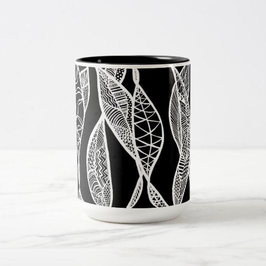 Einfluss (schwarzer Hintergrund) Zweifarbige Tasse (Mittel)