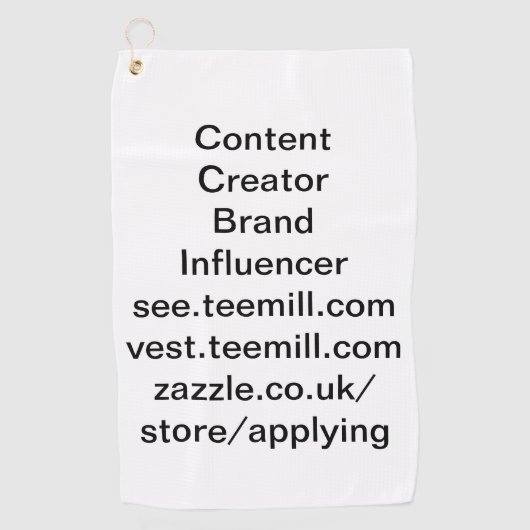 Einflussperson Golfhandtuch (Vorderseite)