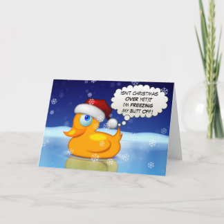 Einfrierende Sankt-Ente Feiertagskarte