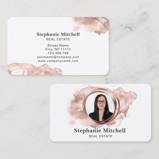 Einfügen von Fotovorlage in Fachleute Visitenkarte (Vorne/Hinten)