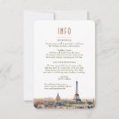 Einfügung für Hochzeiten INFO und Details Paris Fr Einladung (Vorderseite)