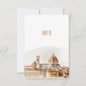 Einfügung zur Hochzeit INFO und Details Florenz It Einladung (Rückseite)