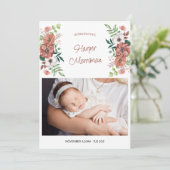 Einführung 2 Foto Herbst Blume Geburt Ankündigung (Stehend Vorderseite)