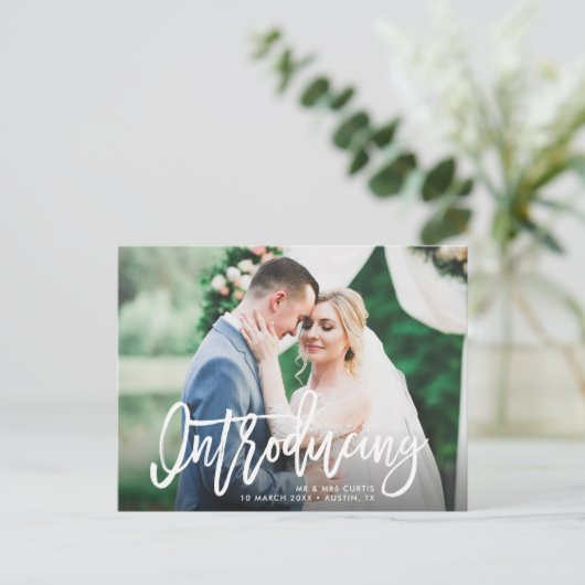 Einführung | Ankündigung der Hochzeit von Pinselst Postkarte (Stehend Vorderseite)