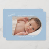 Einführung Baby Boy Foto Geburtserklärung Einladung (Vorne/Hinten)