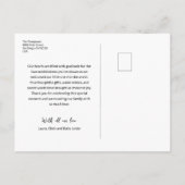 Einführung Baby Custom 3 Fotos Modernes Herz Postkarte (Rückseite)